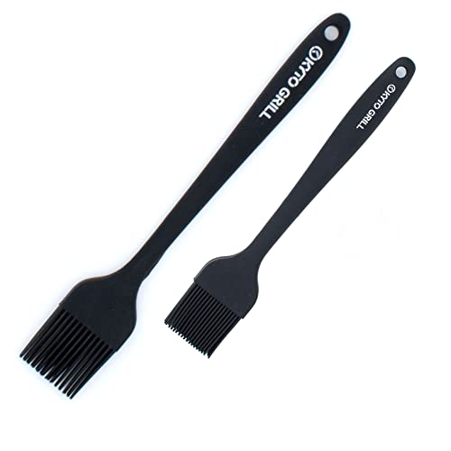 Kyto Juego de 2 pinceles de silicona de 21 cm / 26 cm para cocinar al calor (negro) Cover
