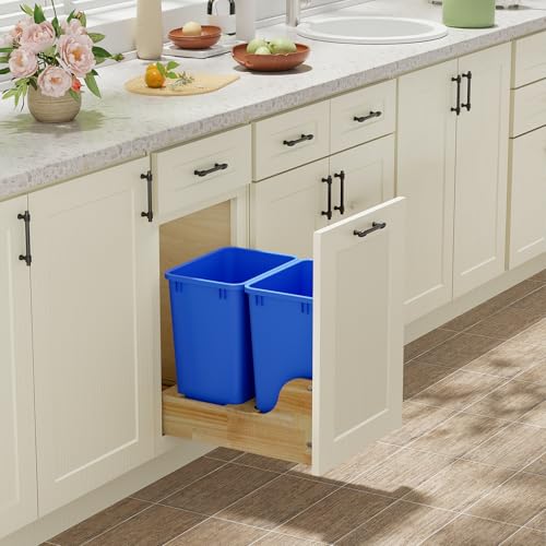 Image of 35 Quart Plastic Trash Can, 9-Gallons Kitchen Trash Can(2-Pack)