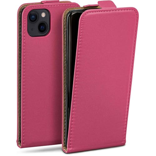 Housse en cuir synthétique rose de haute qualité pour iPhone 15 moex