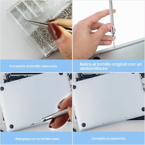 Miniatura 5 de Diompirux 500 Piezas Tornillos Autoperforantes, Tornillos De Cabeza Plana Redonda, Con Destornillador De Cruz, Kit Surtido De Tornillos Pequeños De Acero Al Carbono, Para Gafas, Computadora Portátil