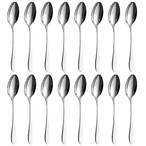 BEWOS Silber teelöffel 16 Stück, 13,7 Cm / 5,39 Inch Edelstahl Löffel, Ausgezeichnete Serie von kaffeelöffel, Spülmaschinenfest dessertlöffel, Ideal für Haushalte, Restaurants, Parteien, etc