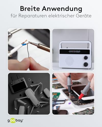 Foto von Goobay 40845 Lötzinn bleifrei ø 1mm Lötdraht mit Flussmittel / 0,3 % Silber / 0,7 % Kupfer / 217 °C Schmelzpunkt Löt Zinn bleifreies Löten 250g