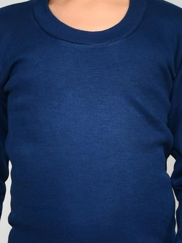 Image of Lux Cott's Wool Boys Round Neck Full Sleeves Thermal Top and Bottom Set | Thermal Set for Kids | Winter Base Layer Top & Bottom for Boys | Boy's Thermal Underwear Set