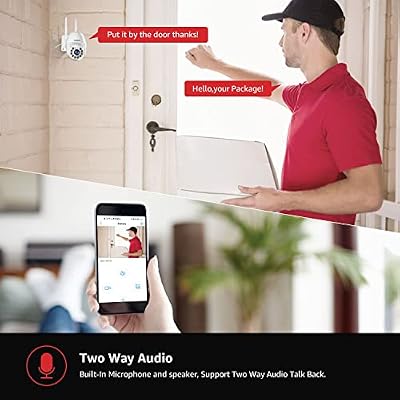 BOAVISION 2K Security Camera Outdoor, Wireless WiFi IP Camera Home Security System 360 View,Motion Detection, auto Tracking,Two Way Talk, pan Tile Full Color Night Vision 5G/2.4G WiFi