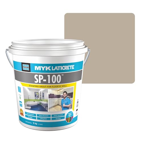 Image of MYK LATICRETE SP-100 Premium Epoxy Grout (51-Buff, 5KG)-Stain & Germ Resistant & Water-Resistant-Food Grade CFTRI Certified Epoxy-Grout-Home, Kitchen & Bathroom-Floor & Wall Tile Joints