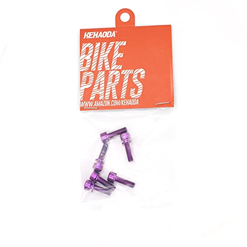 6 Pcs Of Titanium Bolts M5X18Mm Tapered Stud Head Super Light Rod Bolt With Washer Set Suitable For Mountain Bike Mtb Road Bike Stem Bolt Screw Titanium Alloy (Purple) #TOP7