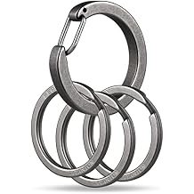 TISUR Titanium Key Ring Clip,Heavy Duty Key Chain Rings,Metal Keychain Keyring for Carabiner Dog Tag