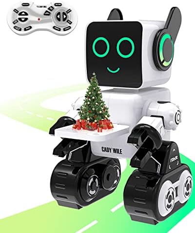 okk Robot Toys for Kids, Programmable Remote Control Robot, Interactive Toys with Coin Piggy Bank, Smart Educational Robot with LED and Tray, Walking Talking Singing Dancing Robot Gift for Boys Girls