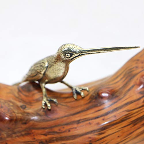 Veemoon 1Pc Brass Color Bird Statue Simulation Hummingbird Model Ornament Lifelike Animal Sculpture For Living Room Bedroom Office Desktop Home Decor #TOP2