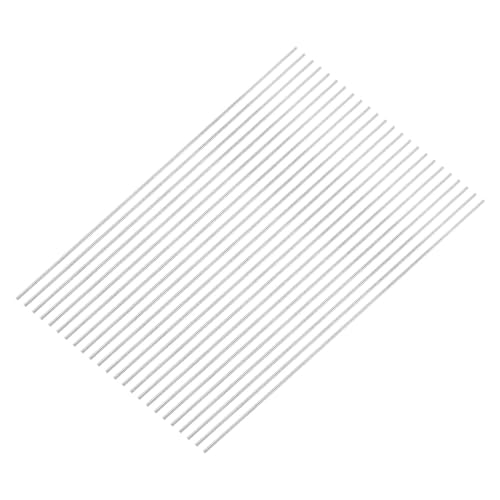 uxcell 24 Pcs 6061 T651 Aluminum Rod, 2mm/ 0.08" Diameter 254 mm/10" Length Solid Round Aluminum Bars, Extruded Lathe Bar Stock for Industrial DIY Craft, Silver Tone