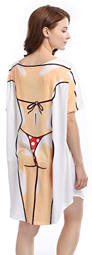 Womens America Flag Bikini Body Cover-Up T-Shirt,Red Dot Bikini,X-Large #TOP4