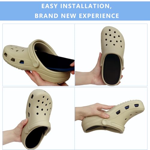Image of Ronsan Shoe Insoles of Clog Garden Shoes, Extra Wide Barefoot Shoe Inserts Pads for Nurse Shoes, Garden Work Sandals, Thin Replacement Insoles for Women 9 / Men Size 7, Black