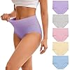 INNERSY Womens High Waisted Underwear Cotton Plus Size Ladies Panties 5 Pack(XL, Style 1)