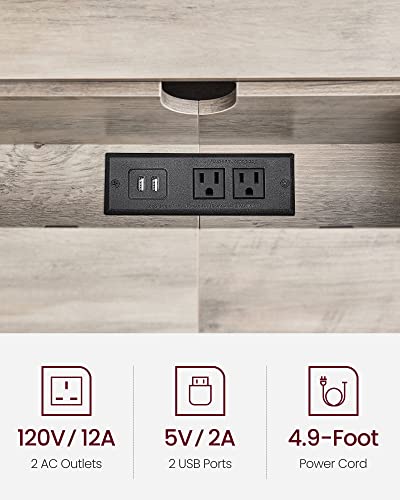 Vasagle Narrow Console Table - 70.9 Inch Sofa Table With 2 Outlet And 2 Usb Ports, Long Entryway Table For Hallway, Behind The Couch, Home Office Or Living Room Ulnt118B02 #TOP5