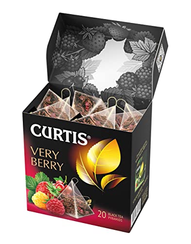 Curtis Black Tea Very Berry (20 Tea Pyramid Sachets) With Wild Berries Mix #TOP3