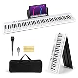 【88 Full-Size Semi-Weighted Keys】Stimulating the feel of a traditional piano, this 88-key digital piano featuring semi-weighted keys provides a natural touch and strong response, suitable for both beginner and experienced players. Dual speakers enhan...
