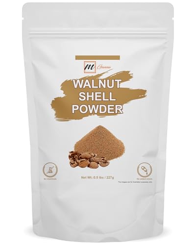 mGanna 100% Natural Walnut Shell Powder (Mesh Size 60-80) for Gentle Skin Exfoliation, Scrubs, and Face Masks 0.5 LBS / 227 GMS