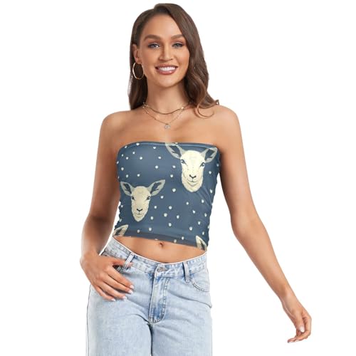 Vintage Birds Flower Butterfly Summer Sexy Tube Top Elastic Strapless Bandeau Top Strapless Tops for Lady Nursing - Main Image