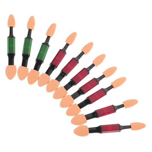 FRCOLOR 10pcs Portable Eye Shadow Sponge Applicator Brush Makeup Brush Set Soft Comfortable Dual Sided Foam Tips for Women No Scratch Long-lasting Random