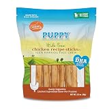 Canine Naturals Puppy Chicken and Rice Chew - Rawhide Free Puppy Treats - Made with USA Chicken - All-Natural & Easily Digestible - 10 Pack of 5-Inch Sticks for Puppies