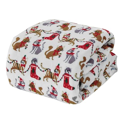 TianWlio Couverture de Noël Couverture Personnalisée Motifs de Noël Imprimé Plaid Décorations Doux Confortable Canapé Patchwork Couvertures Classique Jeté de Noël pour Lit Canapé (H, A)