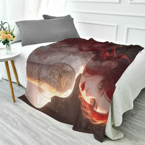Manta de pelo rojo exclusiva con relieve de ángel textil de salón 5