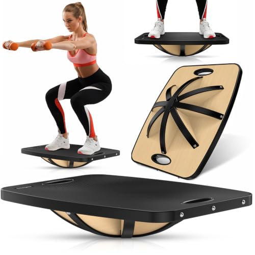 Image of Advanced Wood Balance Board, Table Balance Board, Office Swing Board, for Physical Therapy, Fast Fitness Training and Outdoor Sports Balance Training Device