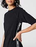 DKNY Damska sportowa sukienka typu sneaker na co dzień, Czarny z czarno-białą taśmą z logo, L