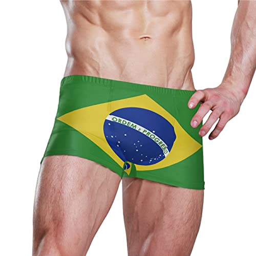 Mens Swimming Boxer Briefs American Flag Quick Dry Athletic Swimsuit2