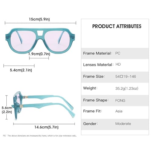 willochra Retro Double Bridges Pilot Men Rivets Sunglasses Fashion Clear Gradient Shades UV400 Women Punk Sun Glasses3