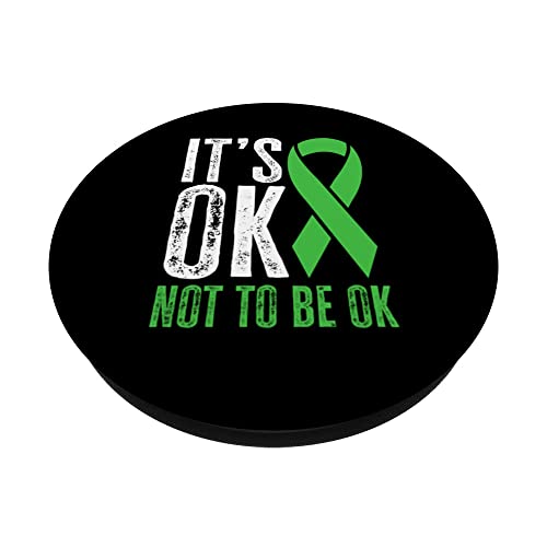 Mental Health Awareness It's Ok Not To Be Ok PopSockets Swappable PopGrip, Black - Image 2