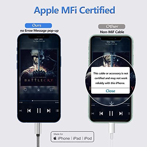 Aux Cord For Iphone, [Apple Mfi Certified] Lightning To 3.5Mm Aux Auxiliary Cable For Car Stereo, Headphone, Home Speaker Compatible With Iphone 14 13 12 11 Xs Xr X 8 7 6 Silver 3.3Ft #TOP1
