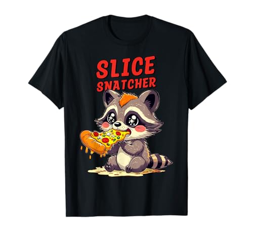 Slice Snatcher Lindo mapache Pizza Camiseta
