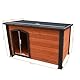 Outdoor Hundehaus aus Holz, Wetterfestes Design, Braun-Orange