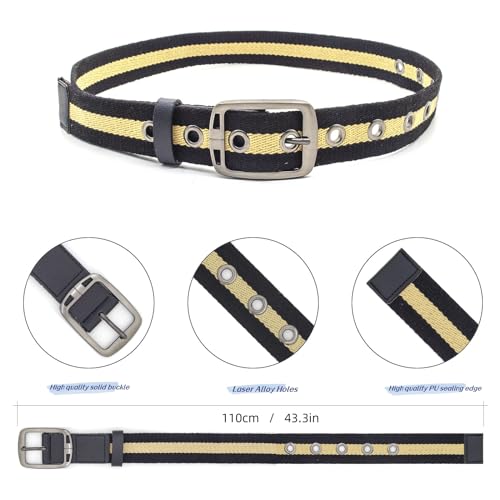 3 pack Men's Casual Breathable Canvas Belt Men and Women Jeans Belts Adjustable Webbing Waist Belt3