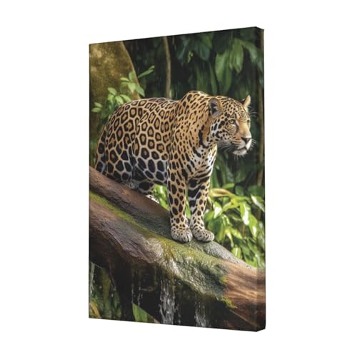 Toile murale jaguar pour habiller un mur vide de salon ou chambre