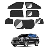 三菱 アウトランダー PHEV 車種専用設計 メッシュカーテン 2in1 サンシェード 断熱 日除け 換気 Outlander 3代目 GN0W型 全車窓 カーテン 虫避け プライバシー保護 カーシェード マグネット サイド用 通風 UVカット バックドア用 車中泊 7枚