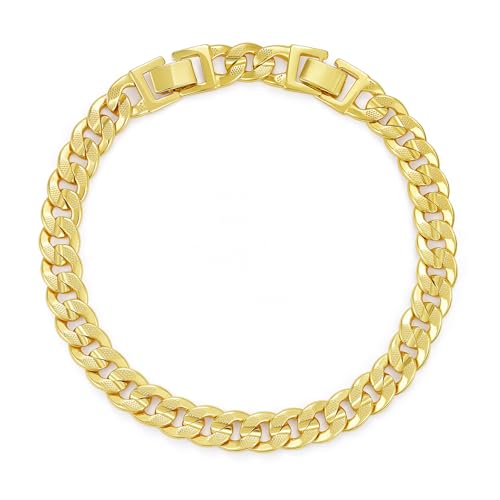 Image of KissYan Gold Ankle Bracelets for Women, 14K Gold Anklets Chunky Cuban Link Chain Summer Beach Foot Jewelry Gifts for Women
