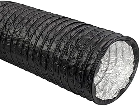 Globe Way Combi ducting 254mm Dia 10" Black Flexible Ducting Combi Duct Aluminium Flexible Extractor Fan Ventilation Ducting for Grow Tents, Dryer Rooms,Kitchen, Restaurant (10 Meter)