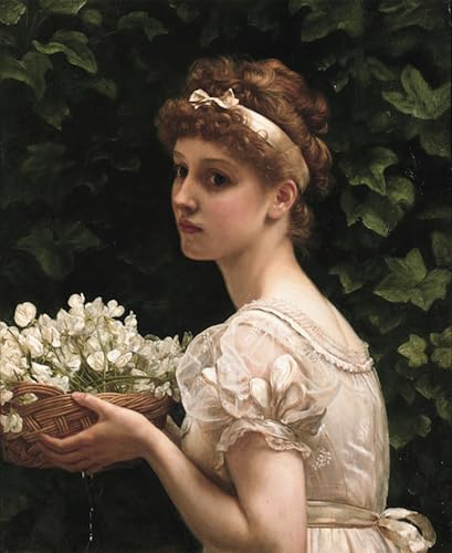 Cuadro en lienzo vintage de flores por John Poynter para decoración de pared en dormitorio, 60x90cm