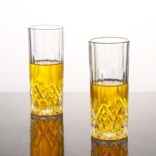 Set de 4 vasos de vidrio transparente diseño floral miniatura 3