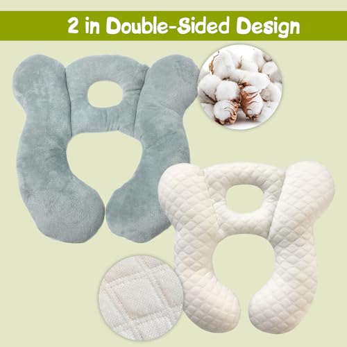 Image of Baby Travel Pillow, Infant Kid's Cushion Soft and Skin Friendly for Car Seat, Pushchair and Stroller (Plush Grey)