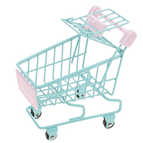 Luozzy Miniature Shopping Cart Desktop Storage Organizer Small Trolley Toy Photo Props - Small Green #TOP15