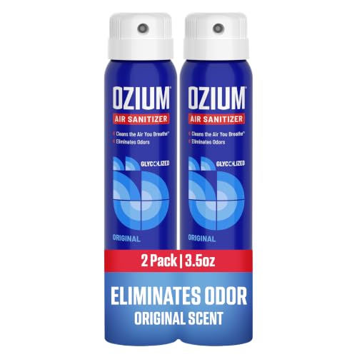Ozium 3.5 Oz. Air Sanitizer & Odor Eliminator for Homes Cars Offices and More Original Scent (Pack of 2) clear