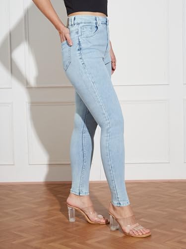 Image of Miss Chase Women's Skinny High Rise Cropped Stretchable Denim Jeans