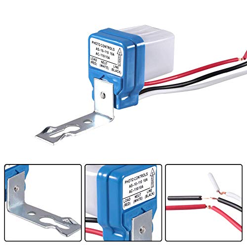 2 Pack - Ac 110V 10A Automatic Auto On Off Photocell Street Light Switch 50-60Hz 10A Photo Control Photoswitch Sensor #TOP4