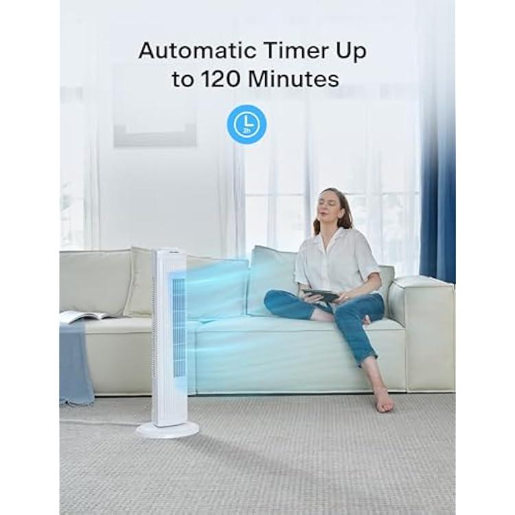 PELONIS 30 Inch Oscillating Tower Fan with 3 Speed Settings and Auto-off Timer, Standing Fan PFT28A2BWW, White