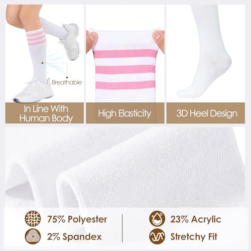 Image of American Trends Womens Athletic Knee High Socks Outdoor Sport Thigh High Stockings Casual Stripes Tube Socks