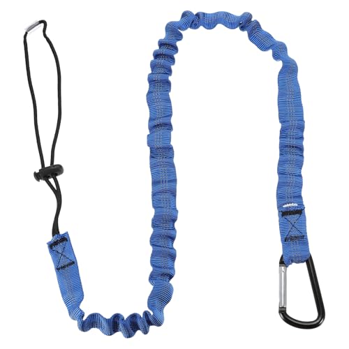 Image of MECCANIXITY Retractable Tool Lanyard 3.6ft with Single Aluminum Buckle and Adjustable Loop End, Maximum Weight Limit 10KG / 22lb, Safety Fall Protection Tools Leash, Blue