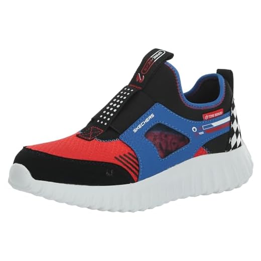 Skechers Boys, Zapatillas Niños, Blue Synthetic Red Textile Multi Trim, 35 EU